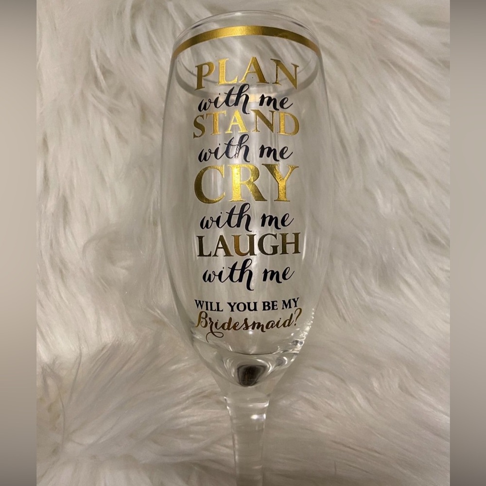 New Bridesmaids Champagne Glasses